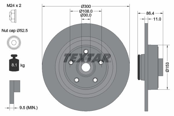 TEXTAR 92159803 Brake disc