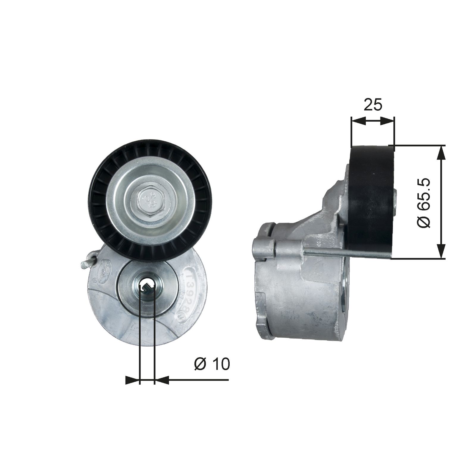 GATES T39281 Belt tensioner, v-ribbed belt