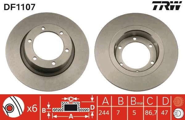 TRW DF1107 Brake disc