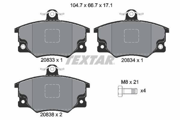 TEXTAR 2083302 Brake pad set, disc brake