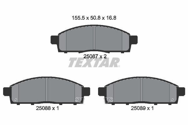 TEXTAR 2508701 Brake pad set, disc brake