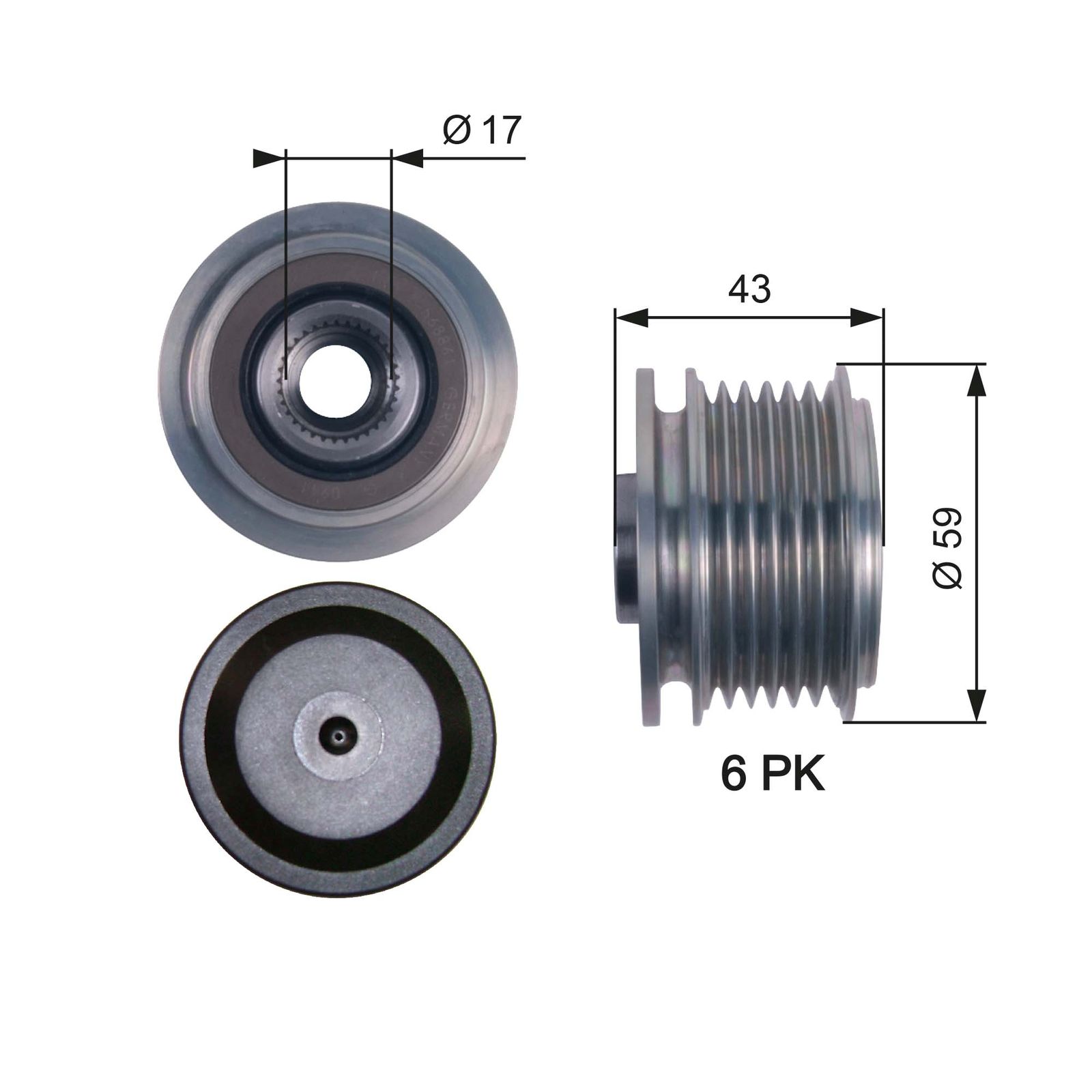 GATES OAP7112 Alternator freewheel clutch