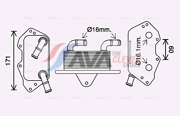 AVA CLEVER CHOICE AI3404 Oil cooler, engine oil