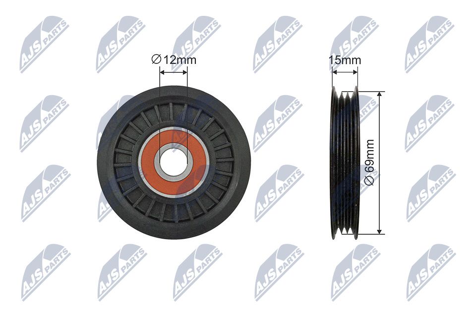 NTY RNK-NS-048 Tensioner pulley, v-ribbed belt