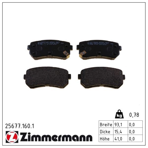ZIMMERMANN 25677.160.1 Brake pad set, disc brake
