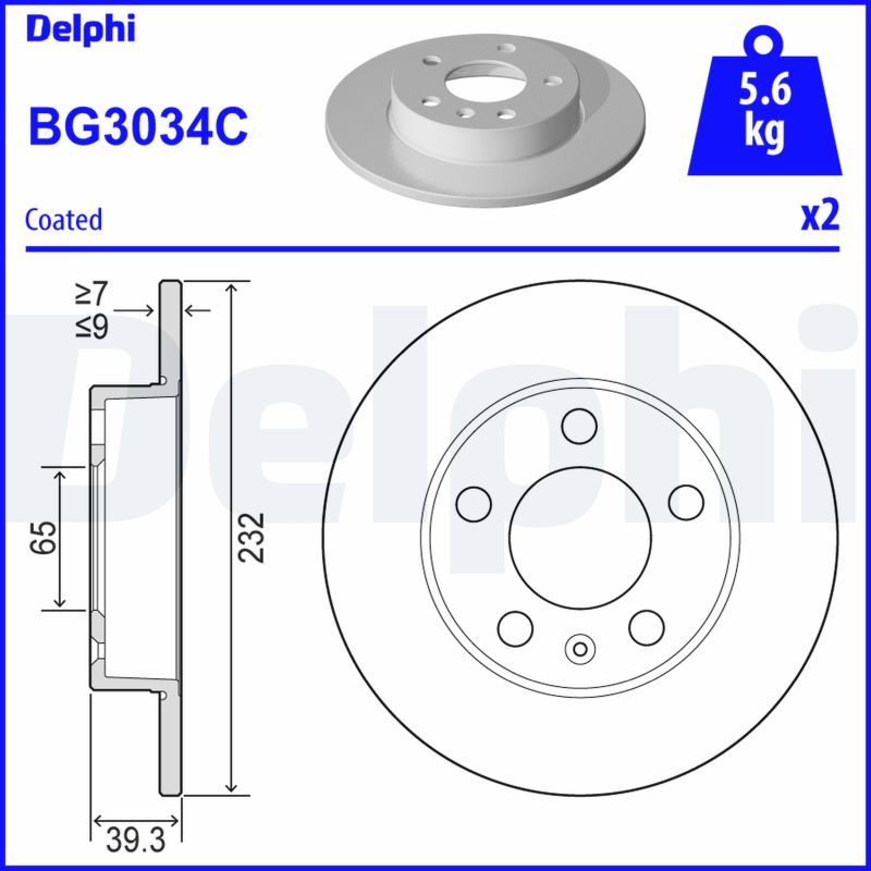 DELPHI BG3034C Brake disc