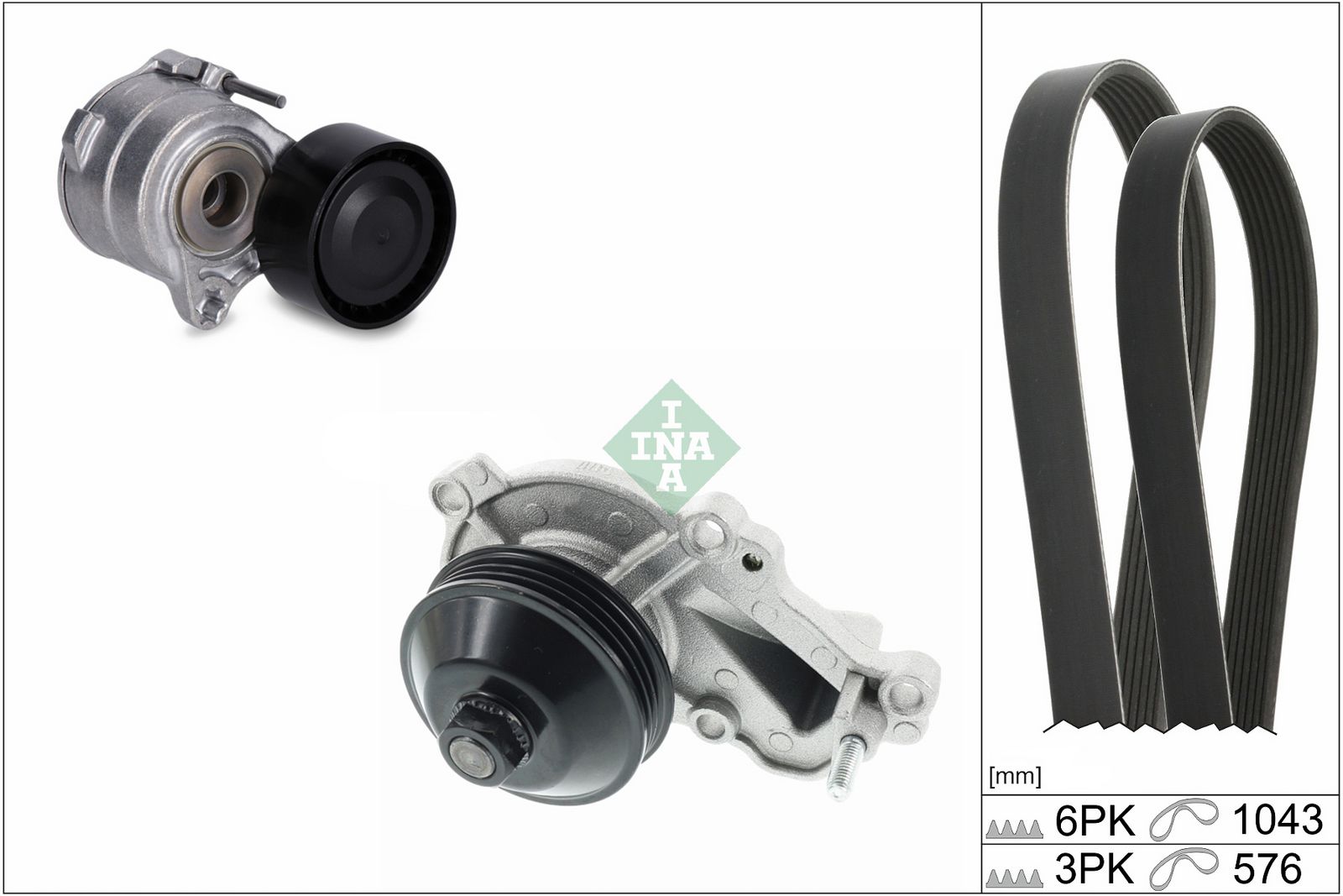 SCHAEFFLER INA 529 0604 30 Water pump + v-ribbed belt kit