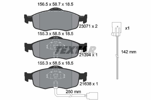 TEXTAR 2307104 Brake pad set, disc brake