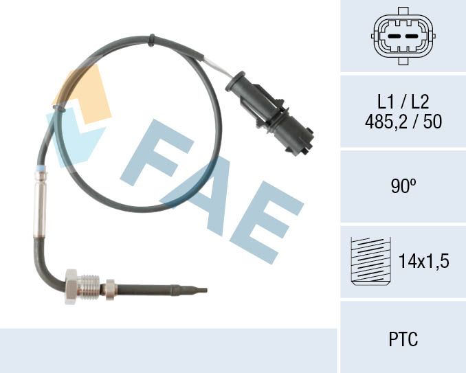 Sensor, exhaust gas temperature