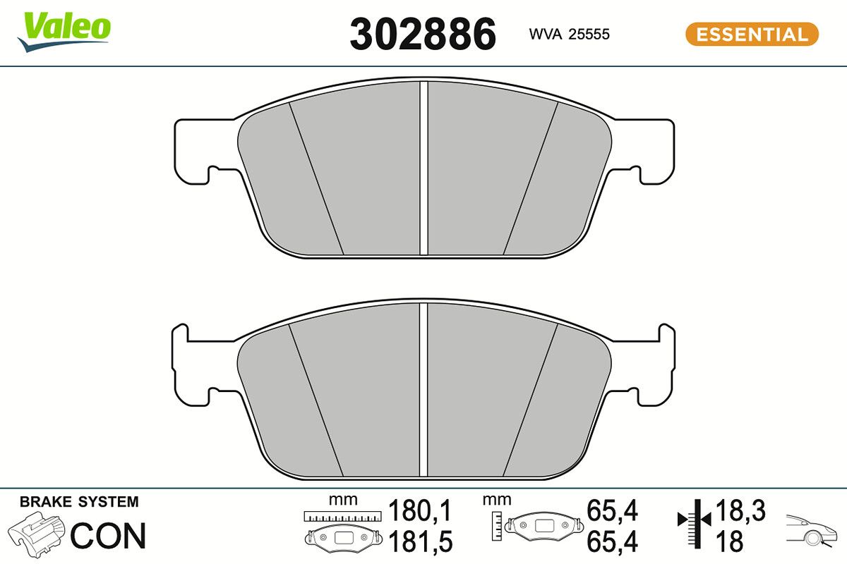 VALEO 302886 Brake pad set, disc brake
