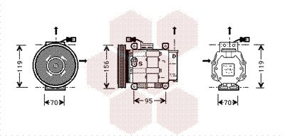 VAN WEZEL 1700K031 Compressor, air conditioning