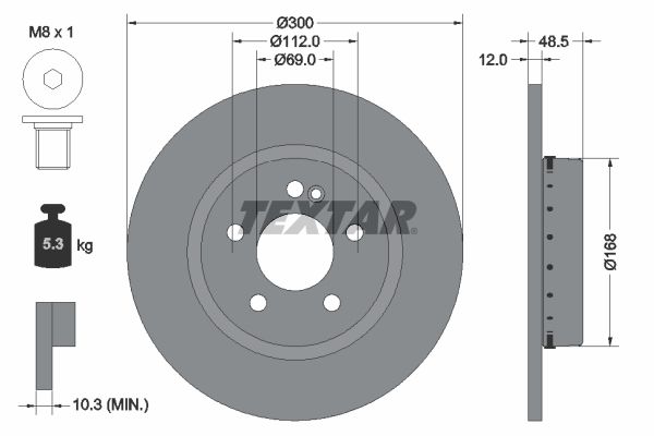 TEXTAR 92357925 Brake disc