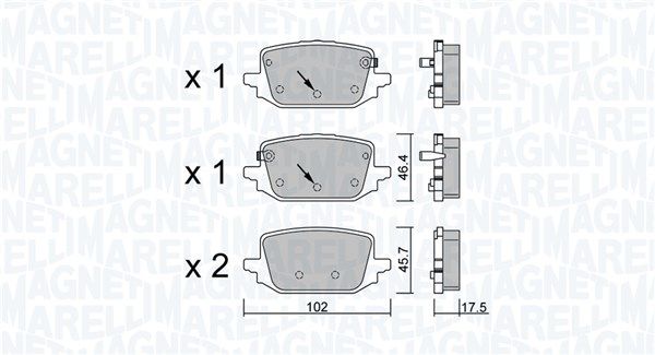 MAGNETI MARELLI 363916061407 Brake pad set, disc brake
