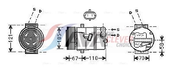 AVA CLEVER CHOICE OLAK494 Compressor, air conditioning