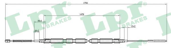 LPR C0810B Cable pull, parking brake