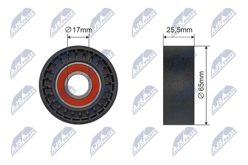 NTY RNK-CT-060 Tensioner pulley, v-ribbed belt