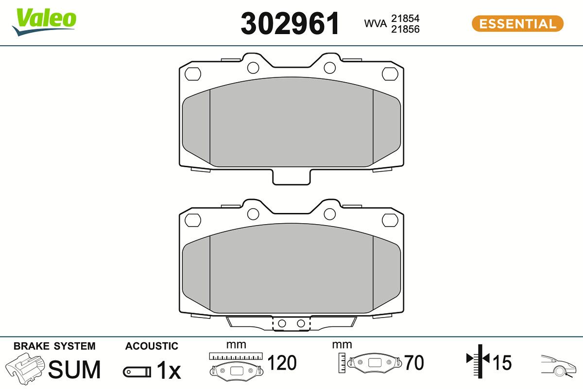 VALEO 302961 Brake pad set, disc brake