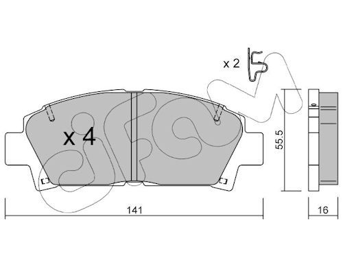 CIFAM 822-166-0 Brake pad set, disc brake