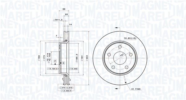 MAGNETI MARELLI 360406170901 Brake disc