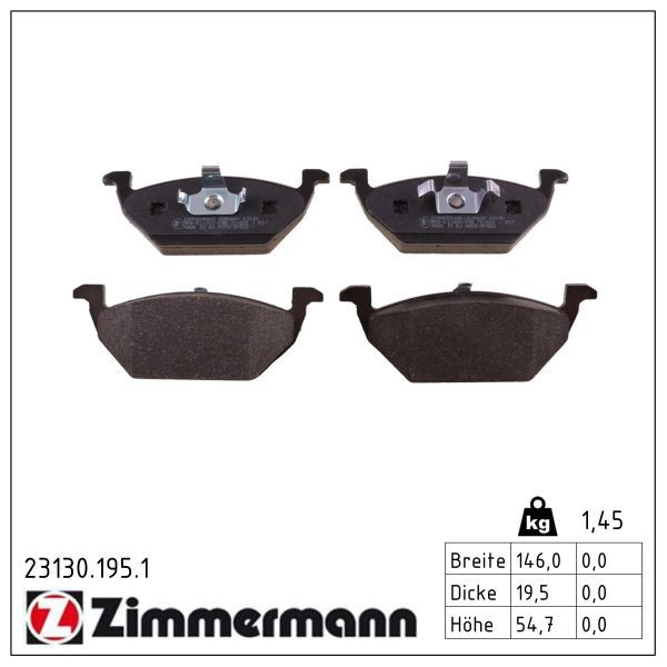 ZIMMERMANN 23130.195.1 Brake pad set, disc brake