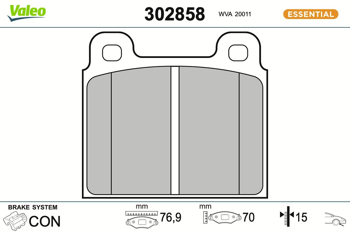 VALEO 302858 Brake pad set, disc brake