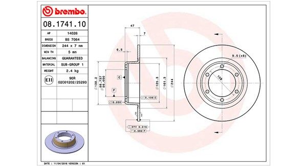 MAGNETI MARELLI 360406017500 Brake disc