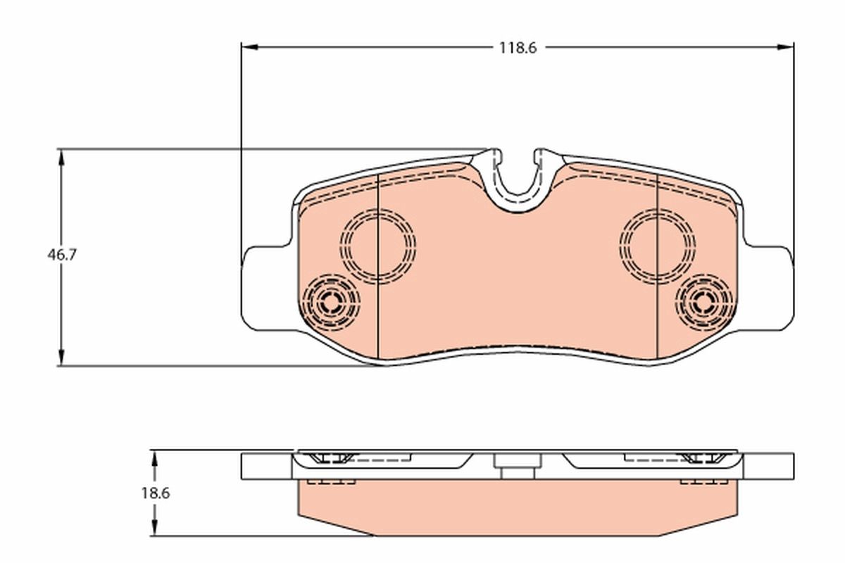 TRW GDB2102 Brake pad set, disc brake