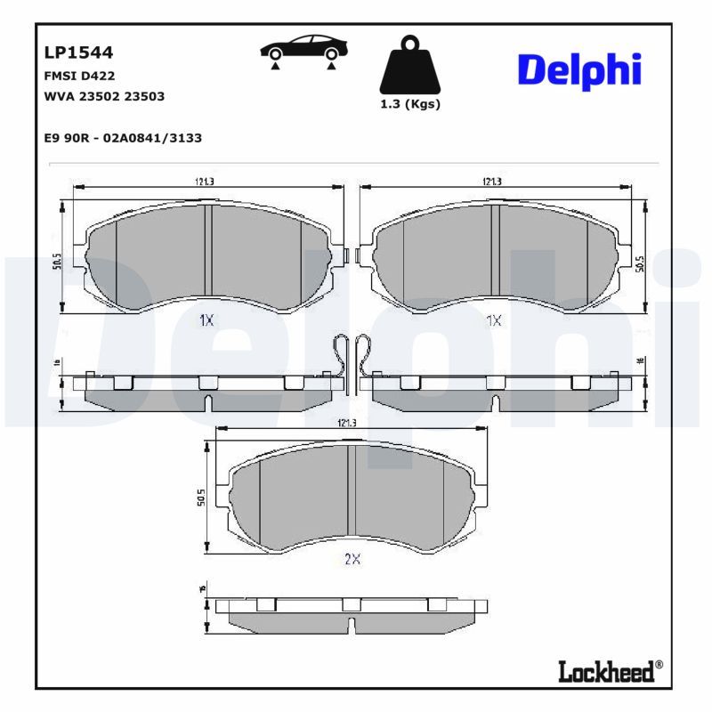 DELPHI LP1544 Brake pad set, disc brake