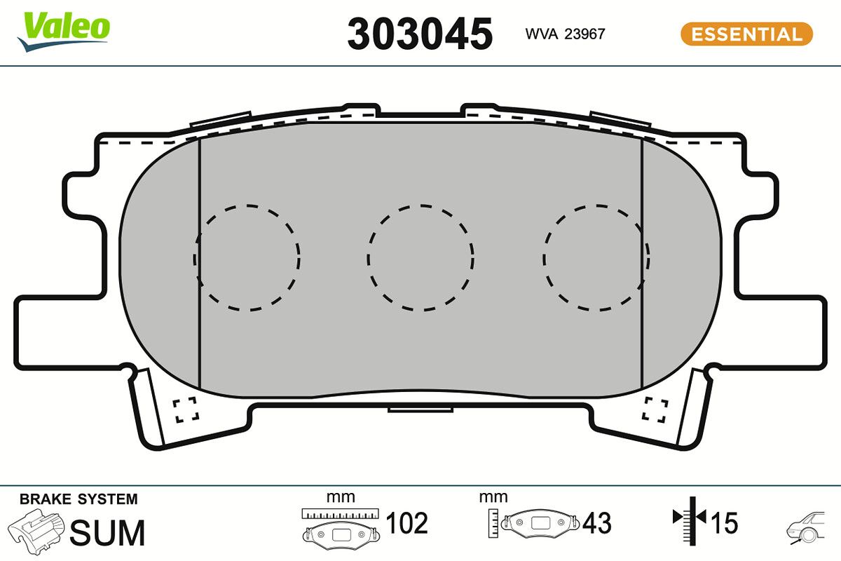 VALEO 303045 Brake pad set, disc brake