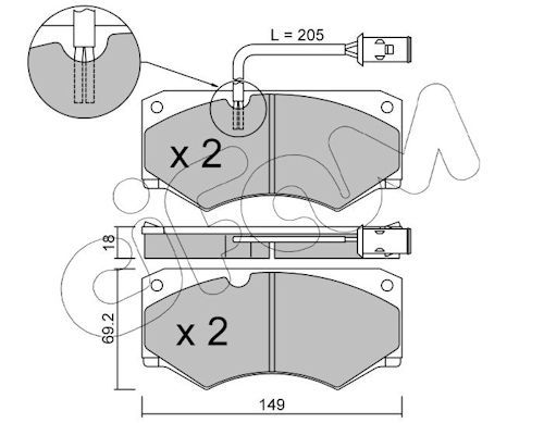 CIFAM 822-014-2 Brake pad set, disc brake