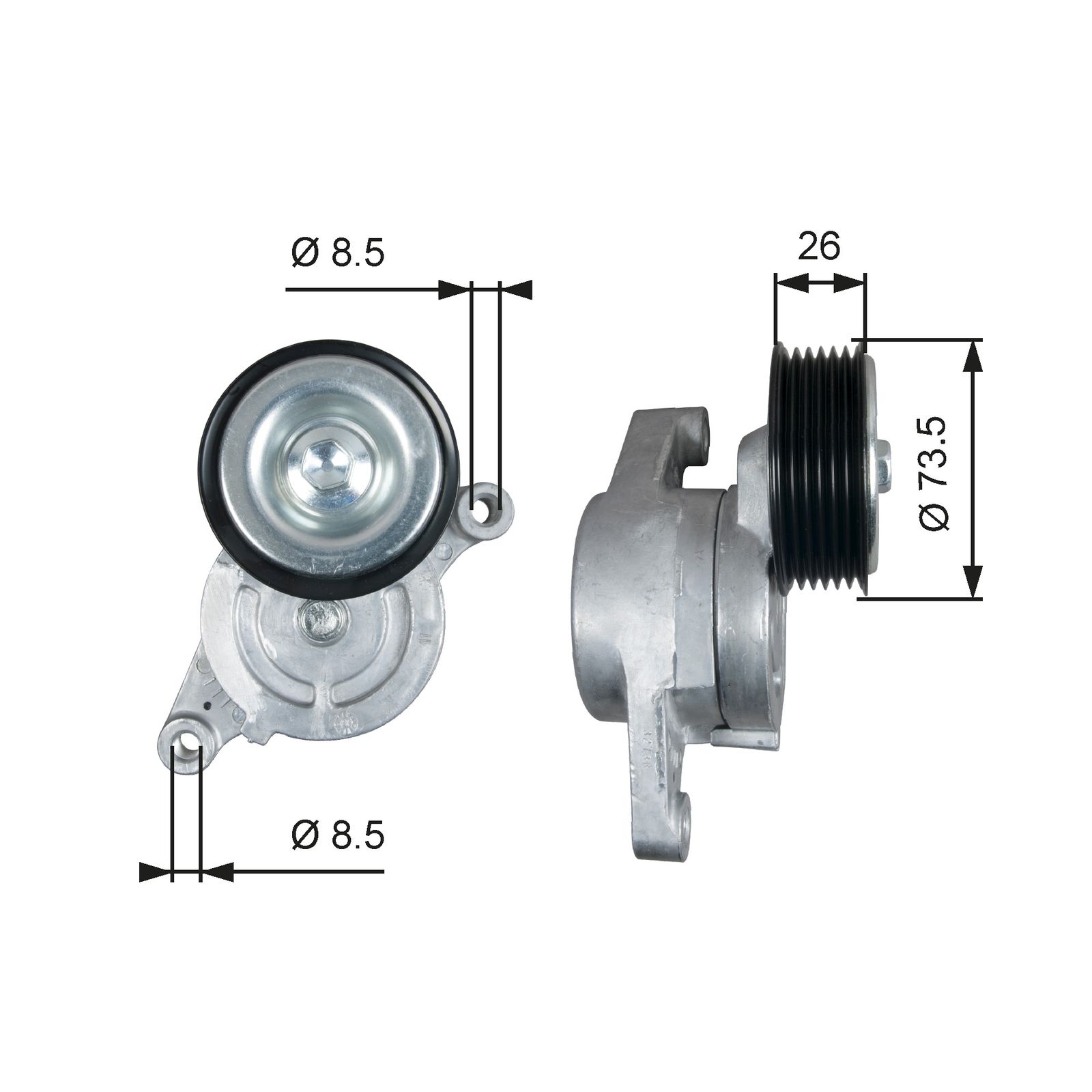GATES T39279 Belt tensioner, v-ribbed belt