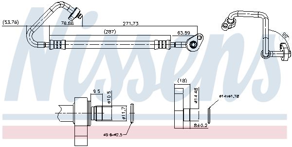 NISSENS 846265 High-pressure line, air conditioning