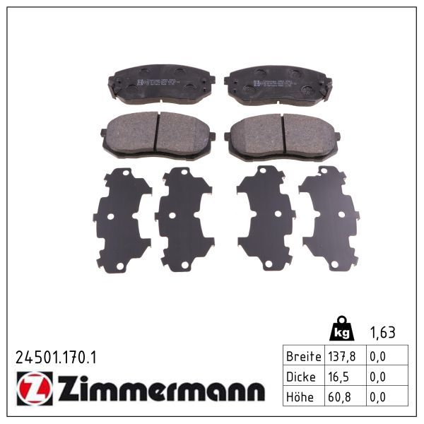 ZIMMERMANN 24501.170.1 Brake pad set, disc brake