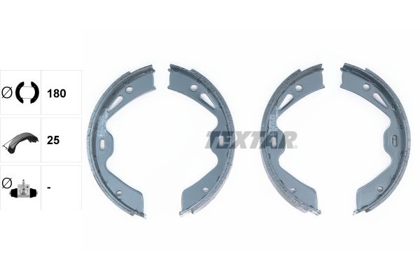 TEXTAR 91076700 Brake shoe set, parking brake