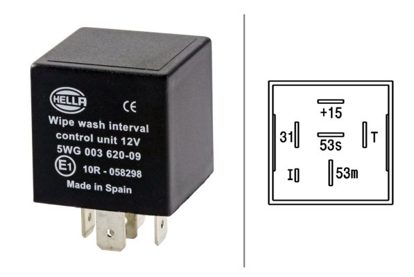HELLA 5WG 003 620-097 Relay, wipe/wash interval