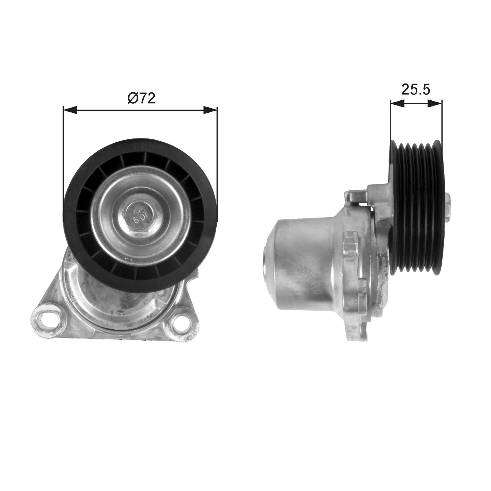 GATES T38408 Belt tensioner, v-ribbed belt