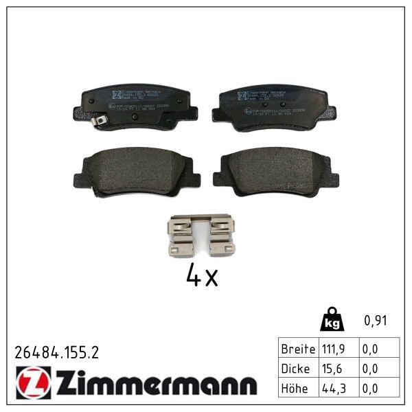 ZIMMERMANN 26484.155.2 Brake pad set, disc brake