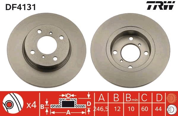 TRW DF4131 Brake disc