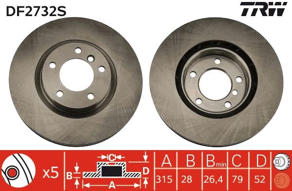 TRW DF2732S Brake disc