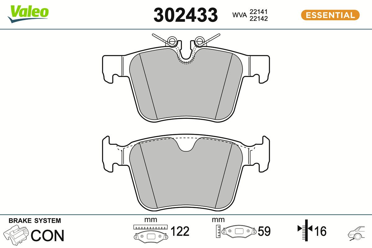 VALEO 302433 Brake pad set, disc brake