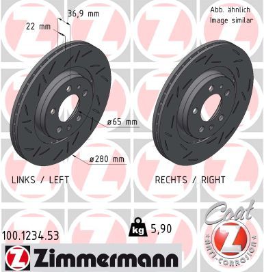 ZIMMERMANN 100.1234.53 Brake disc