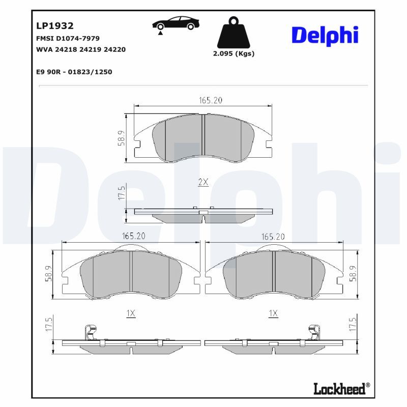 DELPHI LP1932 Brake pad set, disc brake