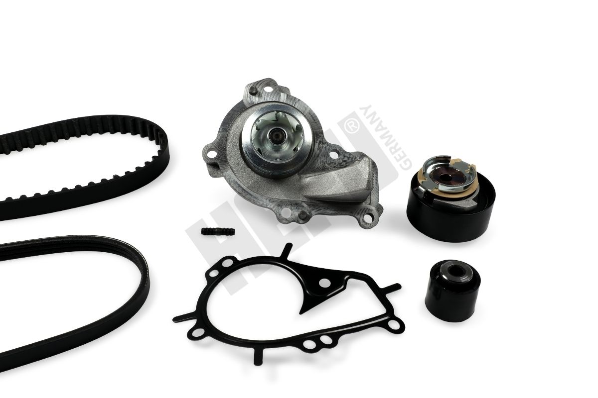 HEPU PK09090 Water pump + timing/v-ribbed belt set
