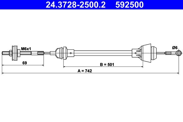 ATE 24.3728-2500.2 Sankabos trosas