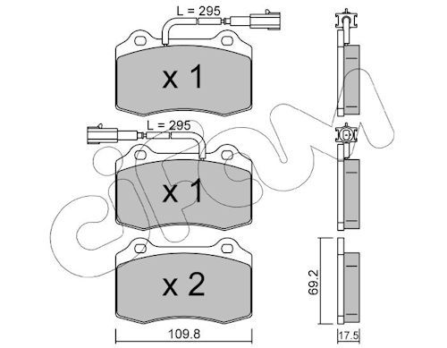 CIFAM 822-251-0 Brake pad set, disc brake