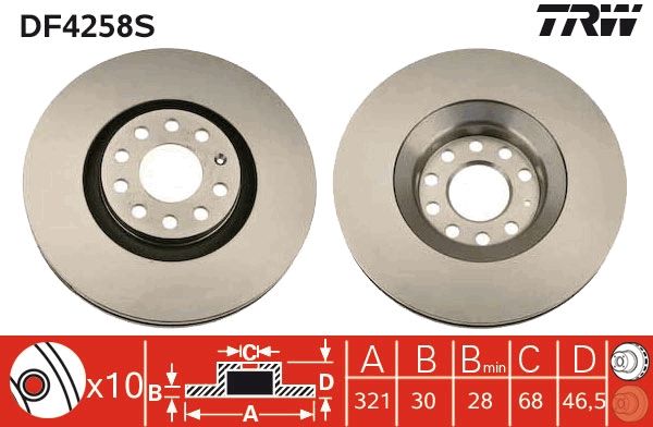 TRW DF4258S Brake disc