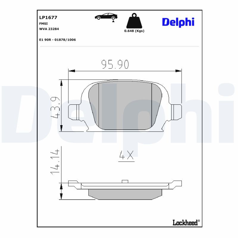 DELPHI LP1677 Brake pad set, disc brake