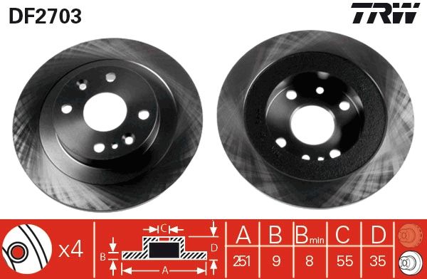 TRW DF2703 Brake disc