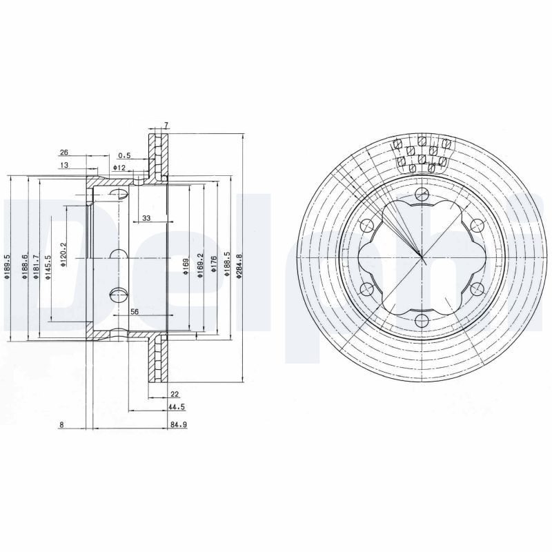 DELPHI BG3399 Brake disc