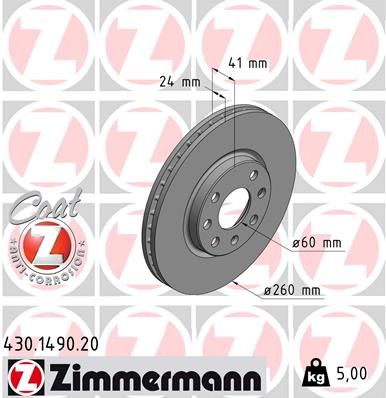 ZIMMERMANN 430.1490.20 Brake disc